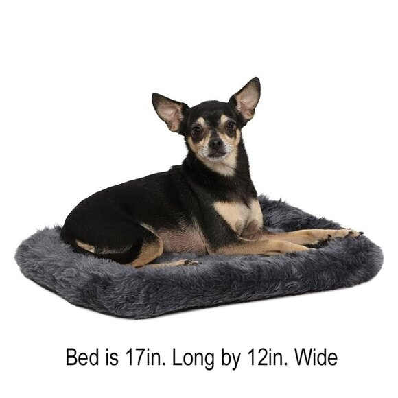 17 Inch Gray Dog Bed or Cat Bed W/ Comfortable Bolster Ideal for "Toy" Dog - Picture 1 of 4